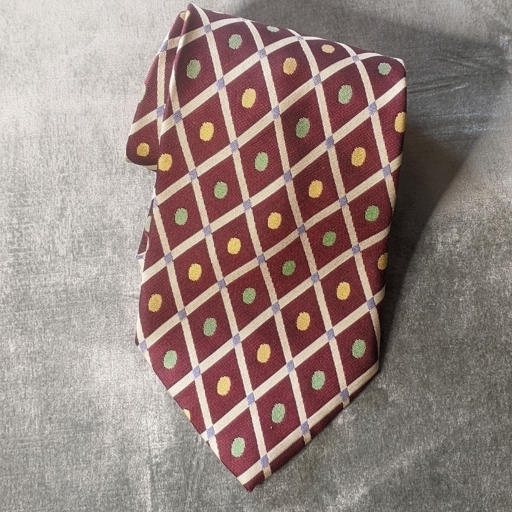 Hugo Boss Yellow/Green Dot Silk Tie 59" x 4"
